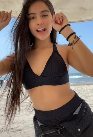 2. Erotic Alexandra Villanueva in Black Bikini Top at the Beach