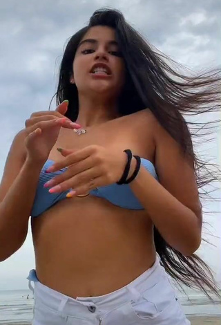 4. Amazing Alexandra Villanueva in Hot Blue Bikini Top at the Beach