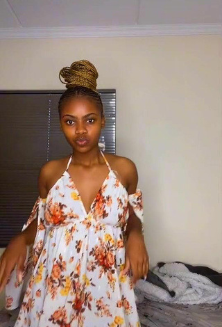 Hot Sphokuhle.n in Floral Sundress and Bouncing Tits