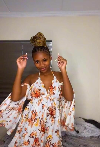 2. Hot Sphokuhle.n in Floral Sundress and Bouncing Tits