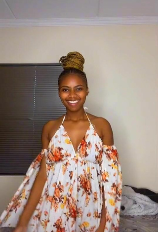3. Hot Sphokuhle.n in Floral Sundress and Bouncing Tits