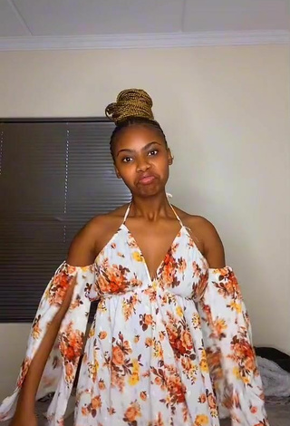 4. Hot Sphokuhle.n in Floral Sundress and Bouncing Tits