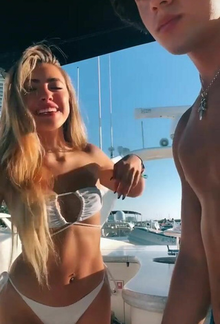 3. Hot Valeria Arguelles in White Bikini on a Boat