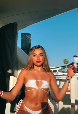 Hottest Valeria Arguelles in White Bikini on the Balcony