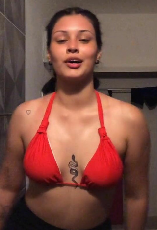 Sexy Valeria Figueroa in Red Bikini Top