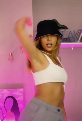 Hot Valu in White Crop Top and Bouncing Boobs