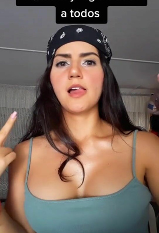 5. Sexy Violetta Ortiz Shows Cleavage in Olive Top