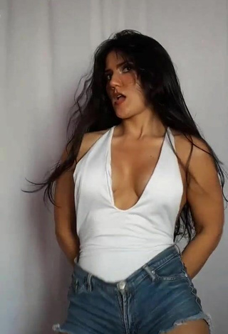 Beautiful Violetta Ortiz Shows Cleavage in Sexy White Top