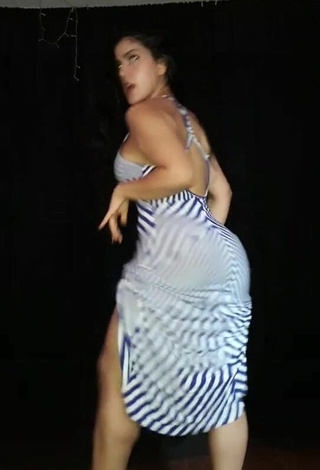 3. Sexy Violetta Ortiz in Striped Dress while Twerking