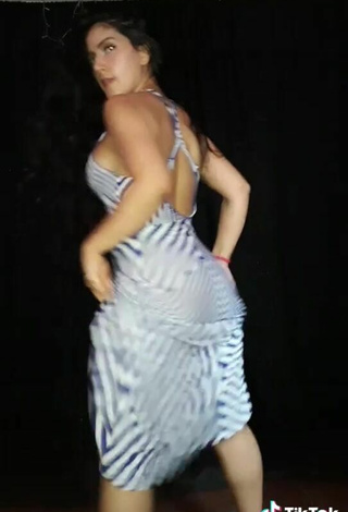 5. Sexy Violetta Ortiz in Striped Dress while Twerking