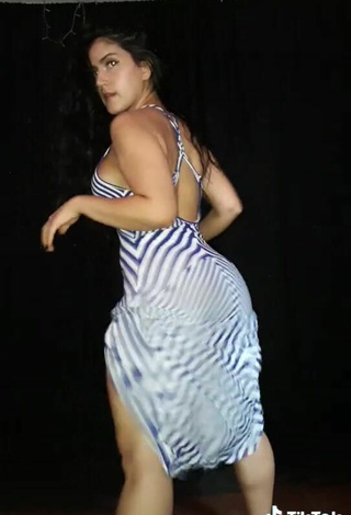 6. Sexy Violetta Ortiz in Striped Dress while Twerking