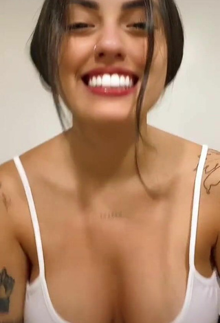 Beautiful Vitoria Marcilio Shows Cleavage in Sexy Crop Top and Bouncing Tits