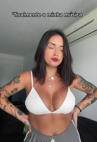 2. Sexy Vitoria Marcilio in White Bikini Top and Bouncing Tits