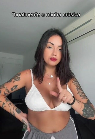 3. Sexy Vitoria Marcilio in White Bikini Top and Bouncing Tits