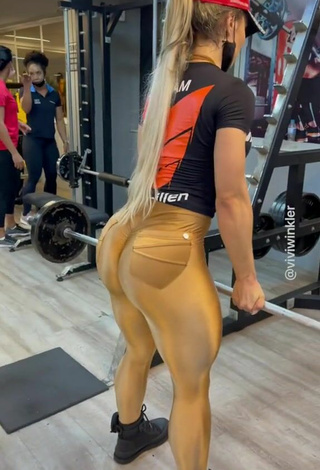 4. Really Cute Vivi Winkler Shows Big Butt in the Sports Club while doing Fitness Exercises