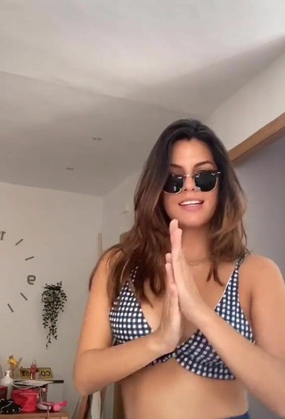 4. Hot Paola Shows Cleavage in Checkered Bikini Top and Bouncing Boobs
