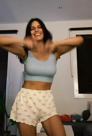 2. Sexy Paola in Blue Crop Top
