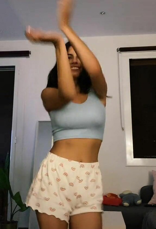 4. Sexy Paola in Blue Crop Top
