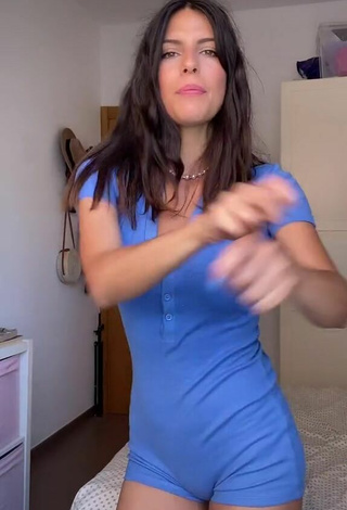 3. Hot Paola Shows Cleavage in Blue Overall