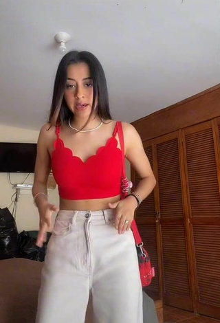 3. Sexy Ximena Izquierdo in Red Crop Top