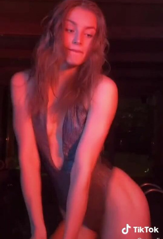 6. Sexy Zava_ly in Grey Swimsuit