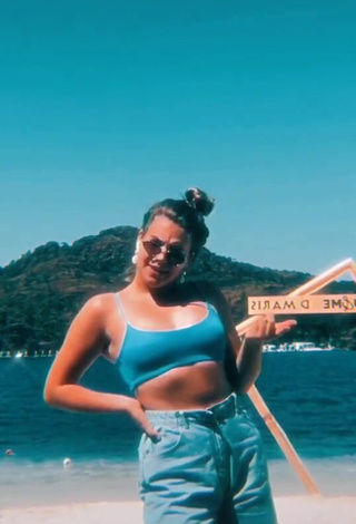 2. Hot Zelenskaya Darina in Blue Bikini Top in the Sea