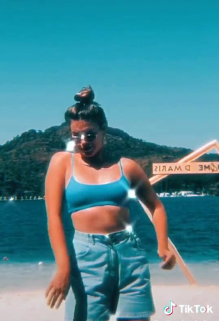 5. Hot Zelenskaya Darina in Blue Bikini Top in the Sea