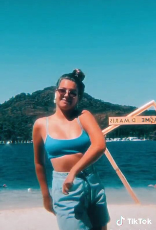 6. Hot Zelenskaya Darina in Blue Bikini Top in the Sea