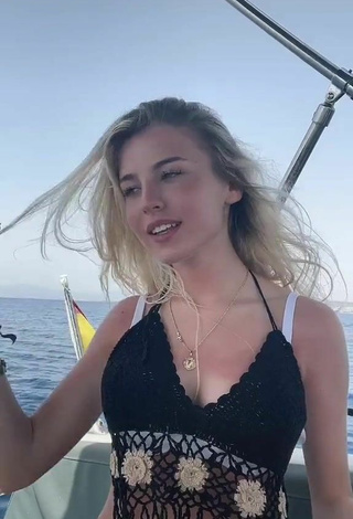 Erotic Aaamalia Shows Cleavage in Bikini on a Boat
