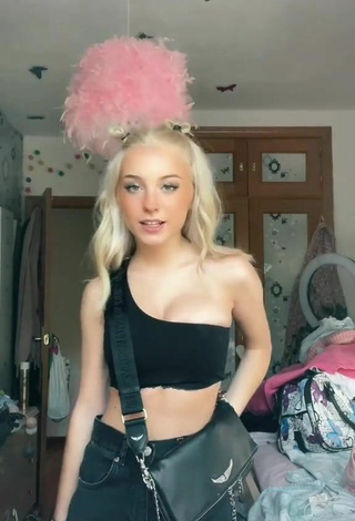 2. Hot Aaamalia in Black Crop Top