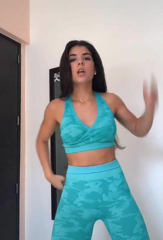 3. Sexy Adriana Daabub in Turquoise Sport Bra