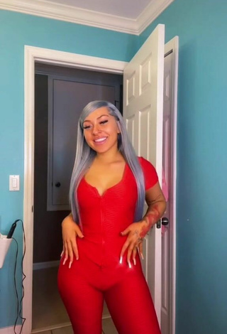 4. Sexy Alli Haas Shows Cleavage in Red Overall