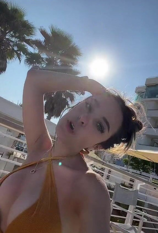 1. Sexy Angelica Giustolisi Shows Cleavage in Bikini Top