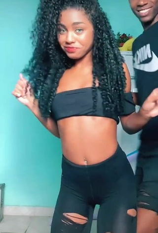 3. Sexy Angel Oficial in Black Leggings