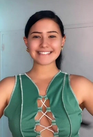 1. Amazing Anissa Shows Cleavage in Hot Crop Top No  Bra
