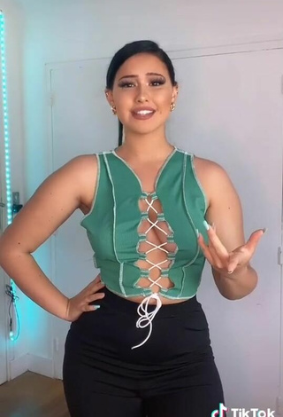 5. Amazing Anissa Shows Cleavage in Hot Crop Top No  Bra