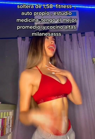 2. Sexy Ariadna Leyes Shows Cleavage in Red Sport Bra