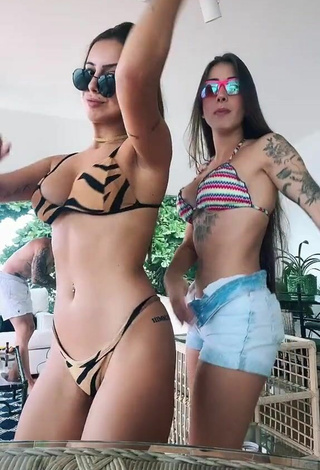 2. Amazing Bianca Jesuino Shows Cleavage in Hot Zebra Bikini
