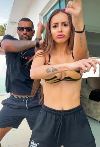 4. Sexy Bianca Jesuino in Zebra Bikini Top