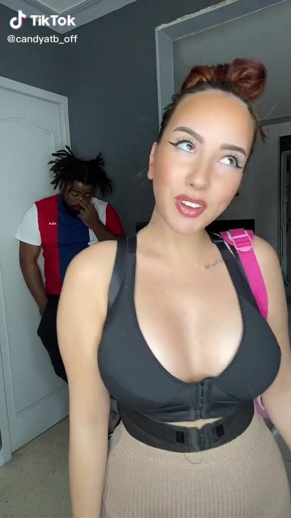 Sexy Candy Shows Cleavage In Sport Bra