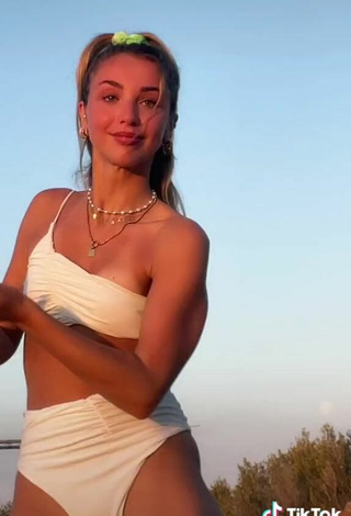 3. Cute Carlotta Fiasella Garbarino in White Bikini