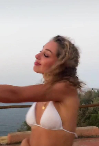 2. Hot Carlotta Fiasella Garbarino Shows Cleavage in White Bikini