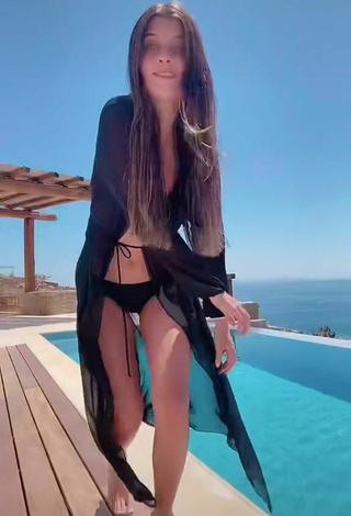 4. Sexy Kasia Bożek Shows Cleavage in Black Bikini