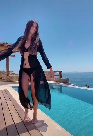 5. Sexy Kasia Bożek Shows Cleavage in Black Bikini