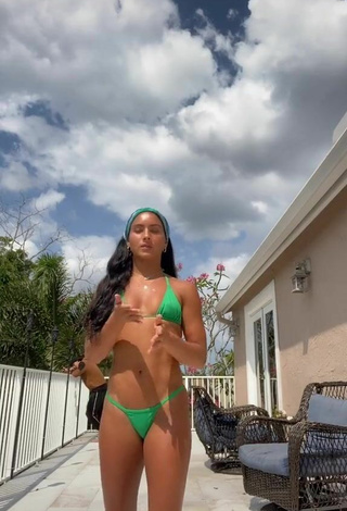 Wonderful Gabi Butler Shows Cleavage in Green Bikini