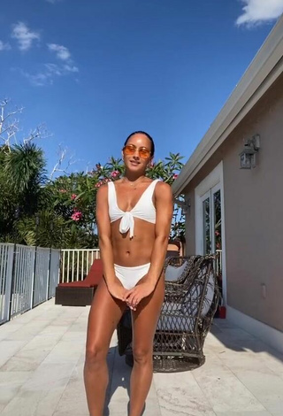 Pretty Gabi Butler Shows Cleavage in White Bikini