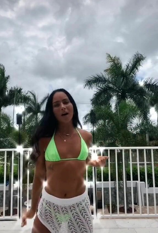 2. Sexy Gabi Butler Shows Cleavage in Light Green Bikini Top