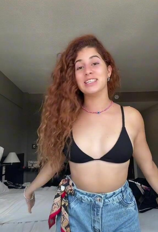 3. Sexy Gabryelly Valença Shows Cleavage in Black Bikini Top