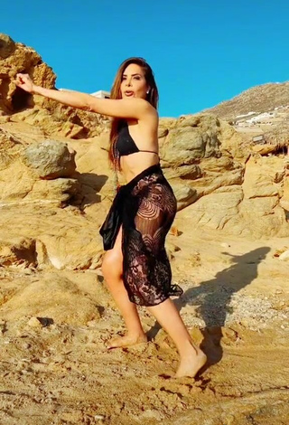 2. Sexy Gloria Trevi Shows Cleavage in Black Bikini Top