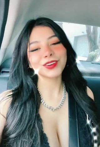 Sexy Aylin Criss Shows Cleavage in a Car